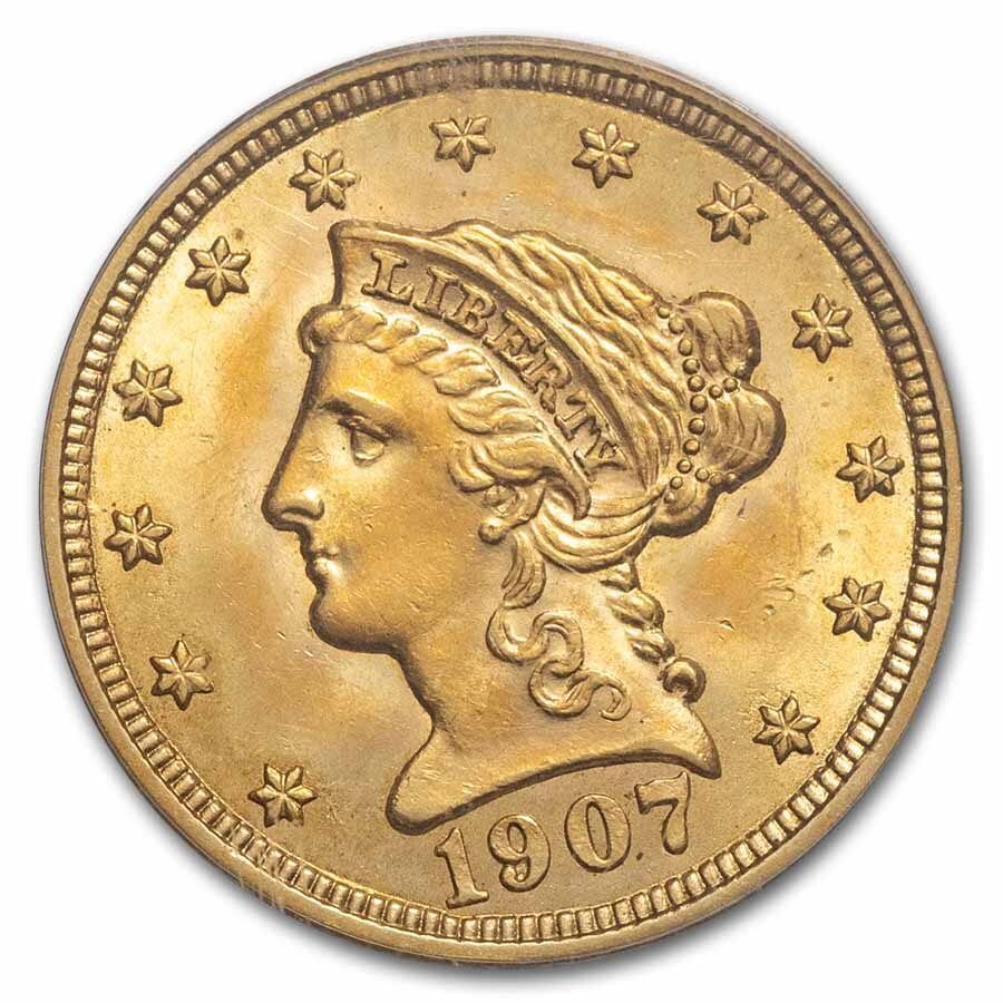 1907 $2.50 Liberty Gold Quarter Eagle MS-63 PCGS