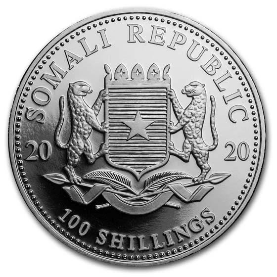 2020 Somalia 1 oz Silver Elephant BU