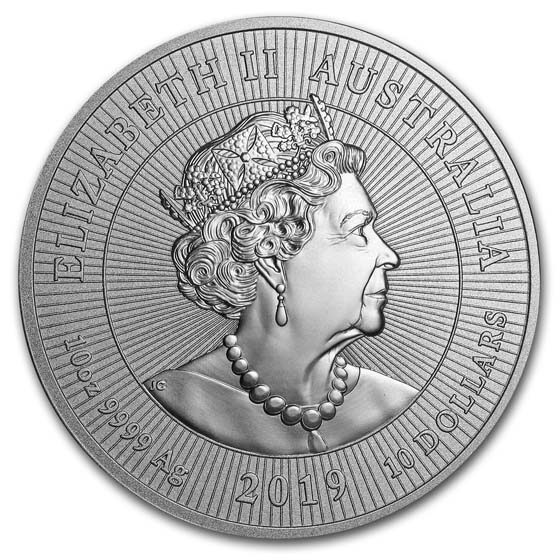 2019 Australia 10 oz Silver Crocodile BU (Piedfort)