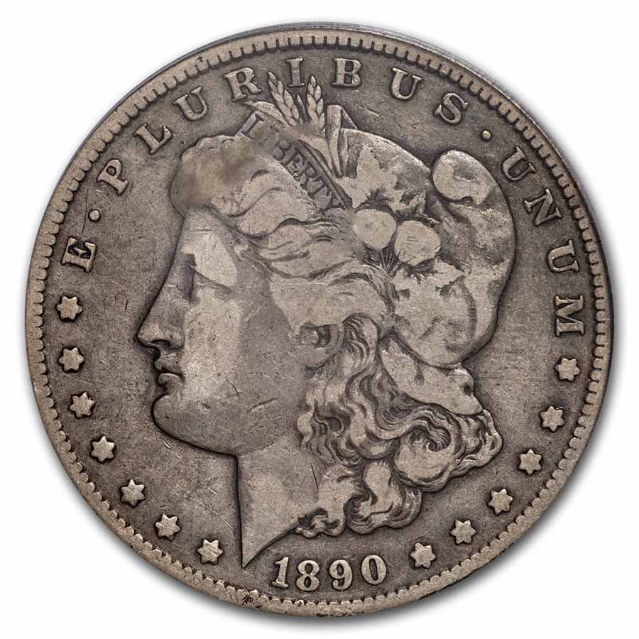 1890-CC Morgan Dollar Fine-12 PCGS (Tailbar)
