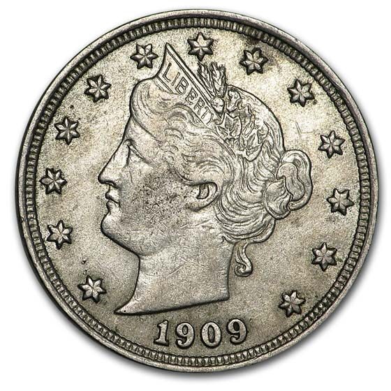 1909 Liberty Head V Nickel AU