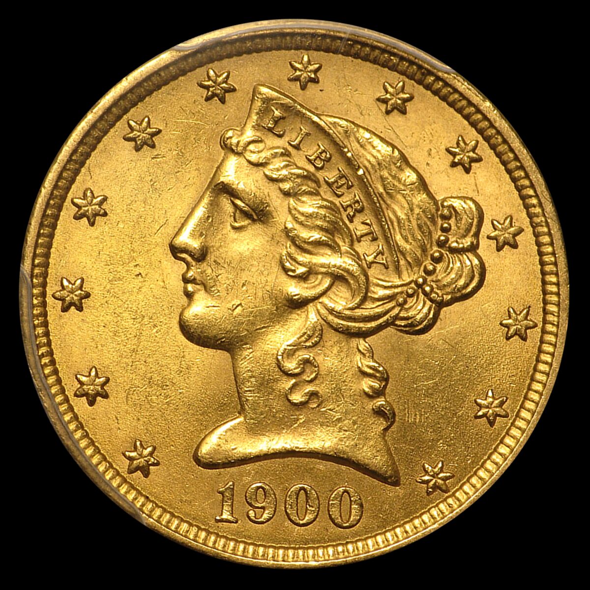 1900 $5 Liberty Gold Half Eagle MS-64 PCGS