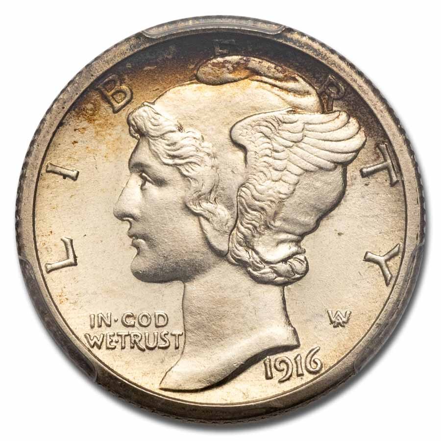 1916-S Mercury Dime MS-64 PCGS (FB)