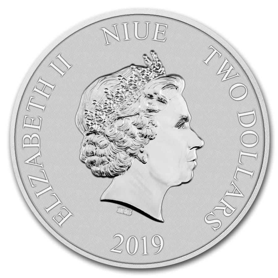 2019 Niue 1 oz Silver $2 Star Wars: Darth Vader BU
