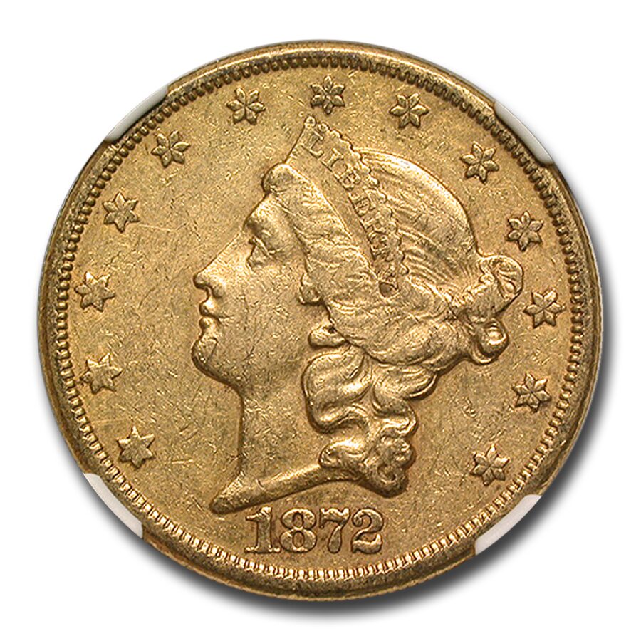 1872-CC $20 Liberty Gold Double Eagle AU-55 NGC