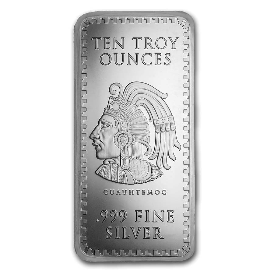 10 oz Silver Bar - Aztec Calendar