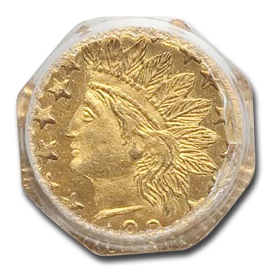 1880 Indian Octagonal 25 Cent Gold MS-65 PCGS (BG-799J)