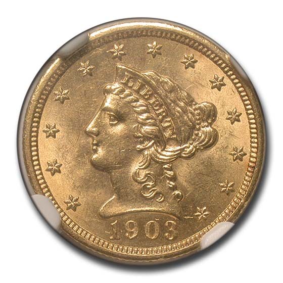 1903 $2.50 Liberty Gold Quarter Eagle MS-61 NGC