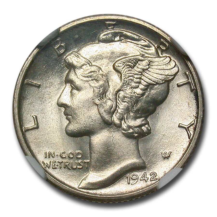 1942-S Mercury Dime MS-66 NGC (FB)