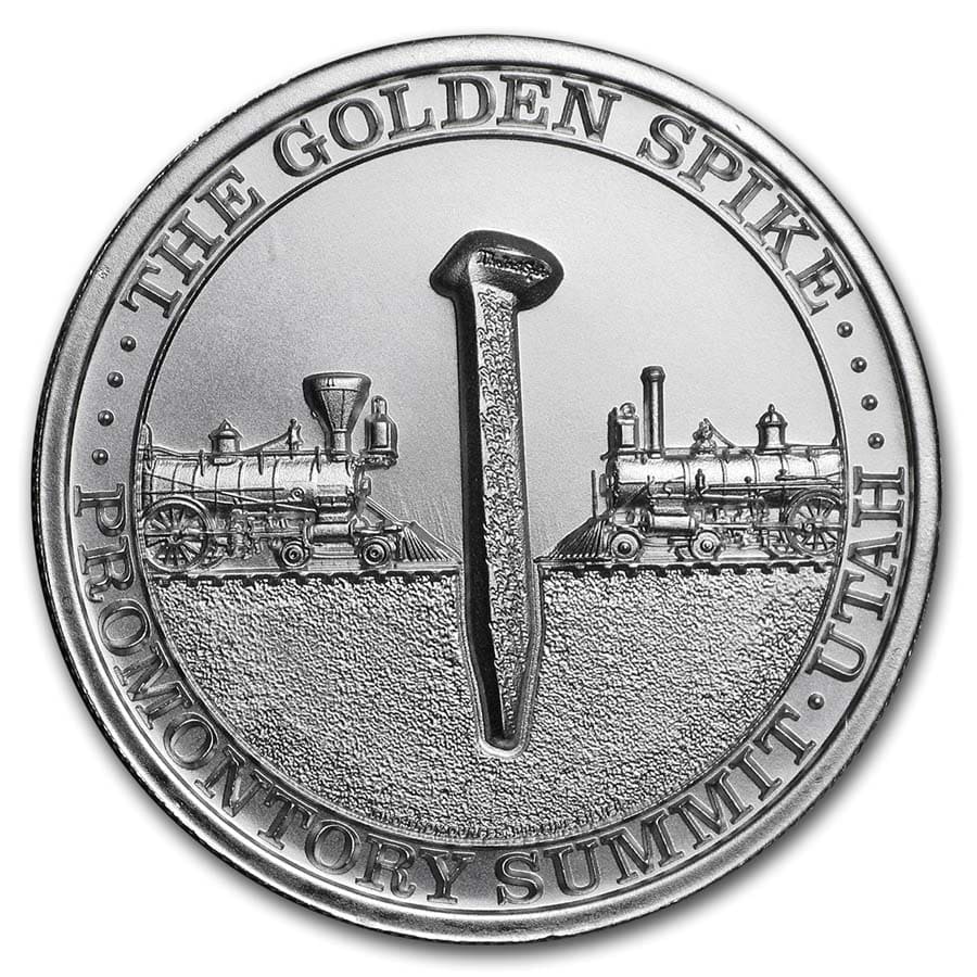 2 oz Silver High Relief Round - Transcontinental Railroad