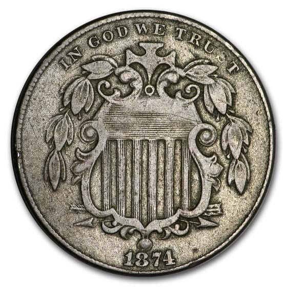 1874 Shield Nickel VF