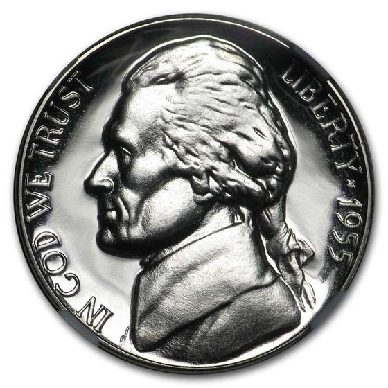 1955 Jefferson Nickel PF-68 Cameo NGC