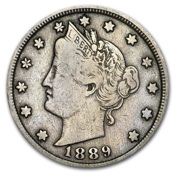 1889 Liberty Head V Nickel Fine