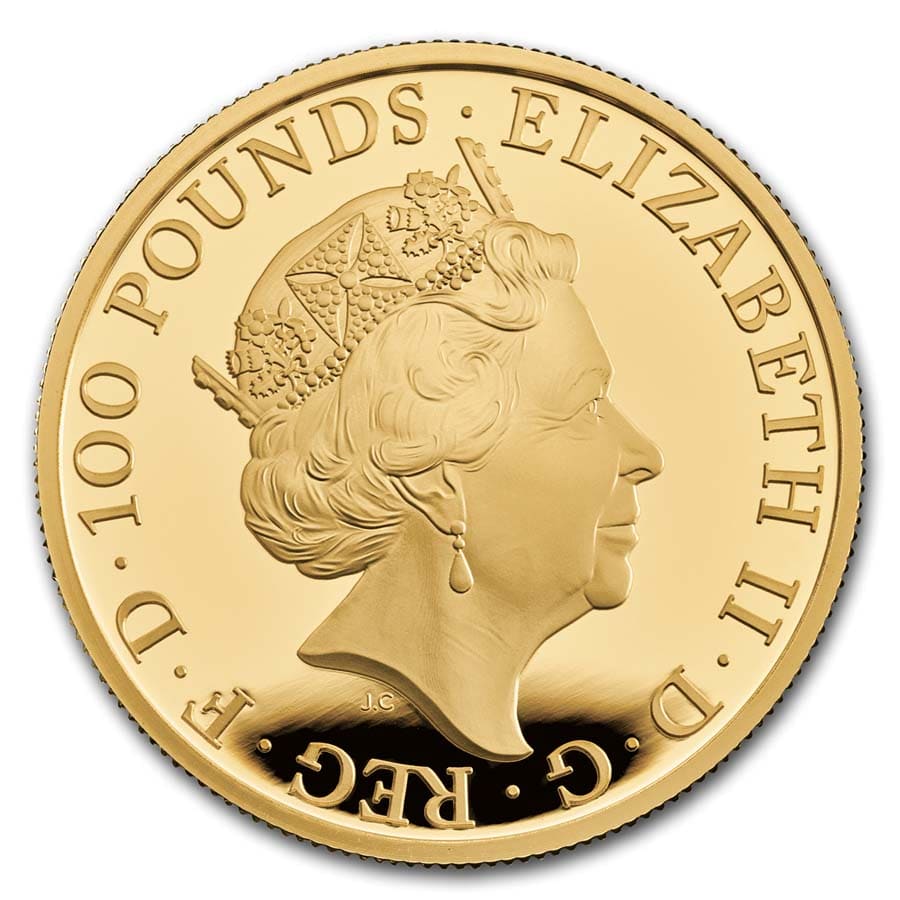 2020 GB 1 oz Gold Queen's Beasts White Lion Proof (w/Box & COA)