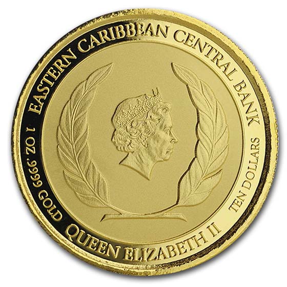 2019 Montserrat 1 oz Gold Emerald Isle of the Caribbean BU