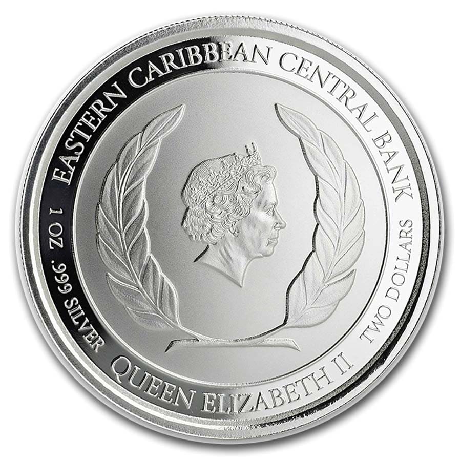 2019 Montserrat 1 oz Silver Emerald Isle of the Caribbean BU