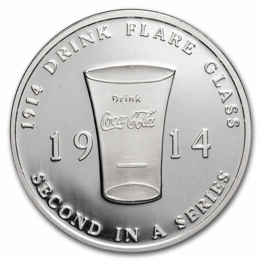 1 oz Silver Round - Coca Cola (1914 Flare Glass)