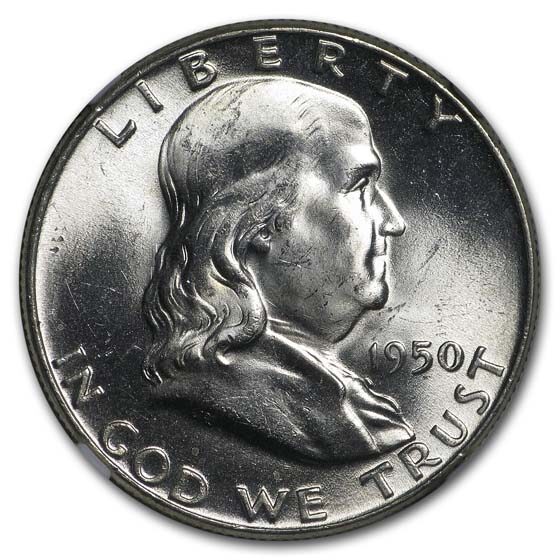 1950 Franklin Half Dollar MS-64 NGC (FBL)
