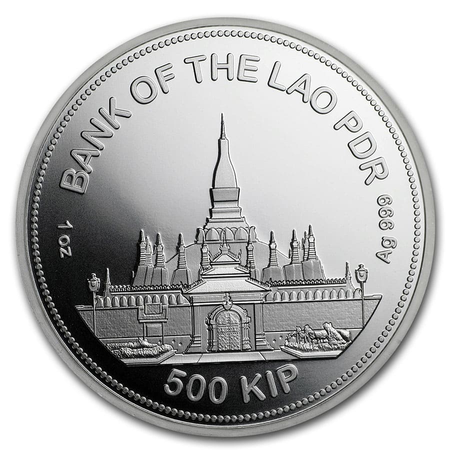 2020 Laos 1 oz Silver 500 KIP Tiger BU (Panthera Tigris)