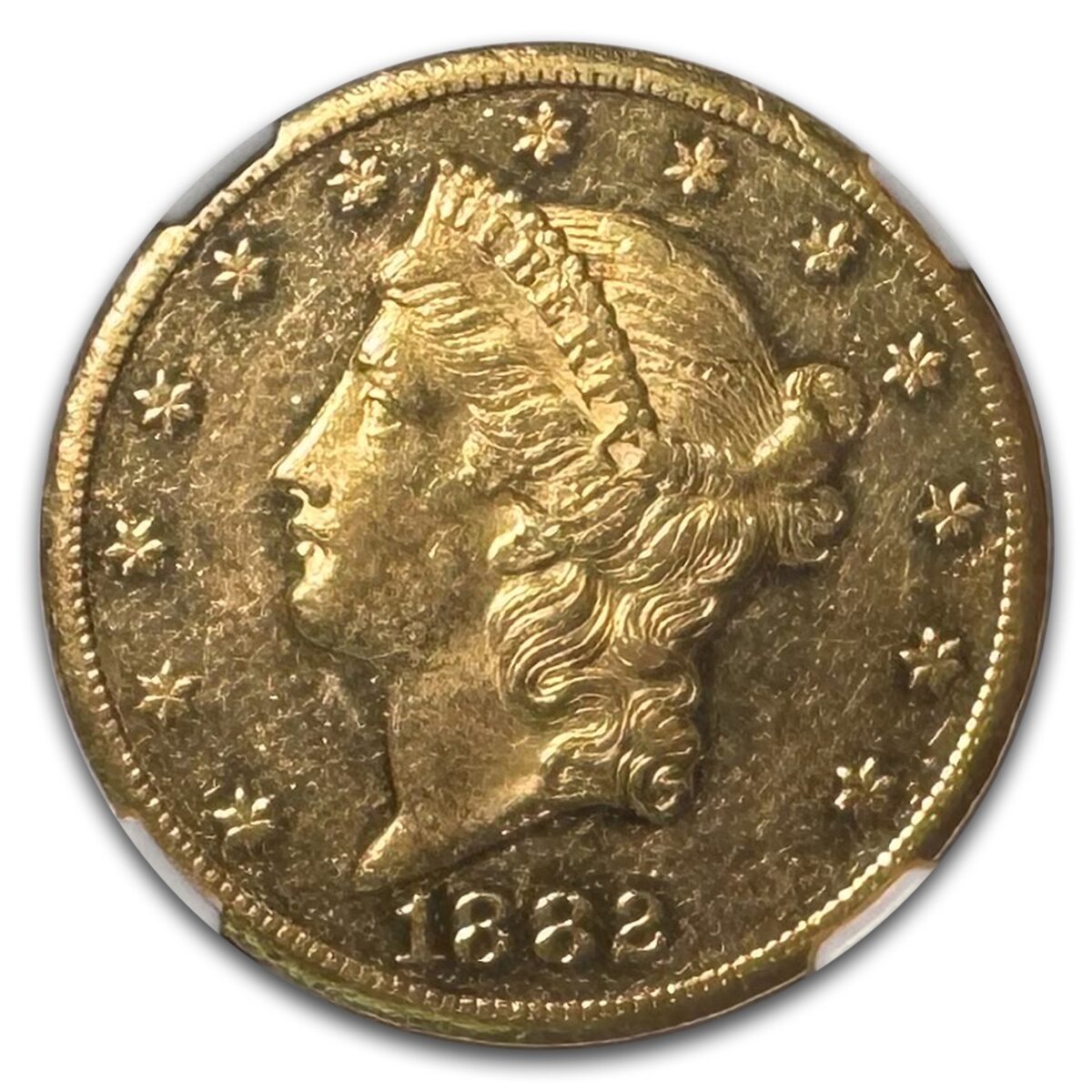 1882-CC $20 Liberty Gold Double Eagle AU-55 NGC (PL)
