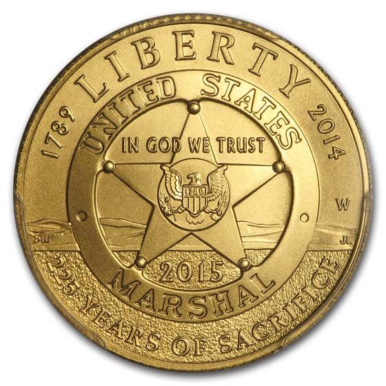 2015-W Gold $5 Commem U.S. Marshals Service MS-70 PCGS