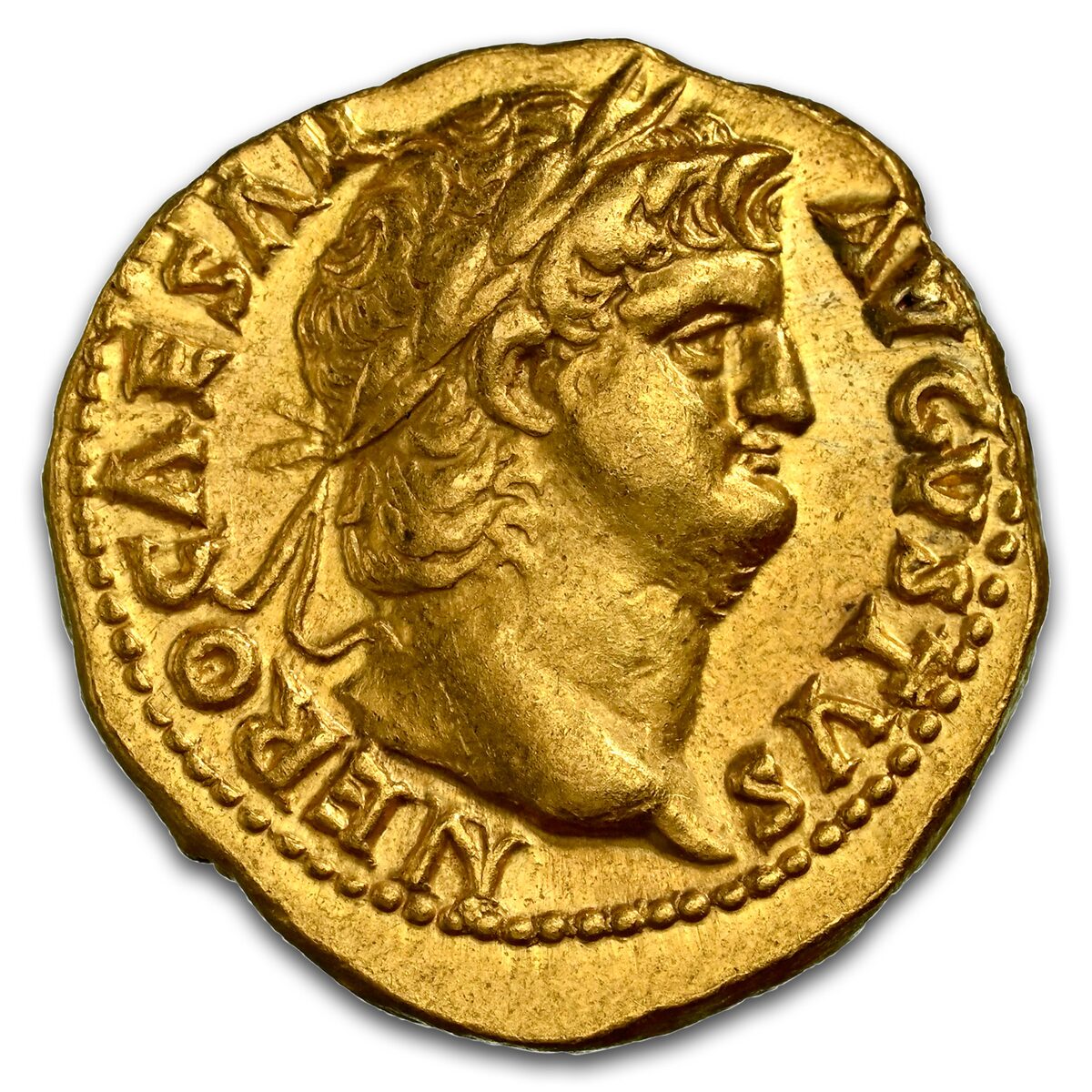 Roman Empire Gold Aureus Emperor Nero (54-68 AD) XF NGC (5/4)