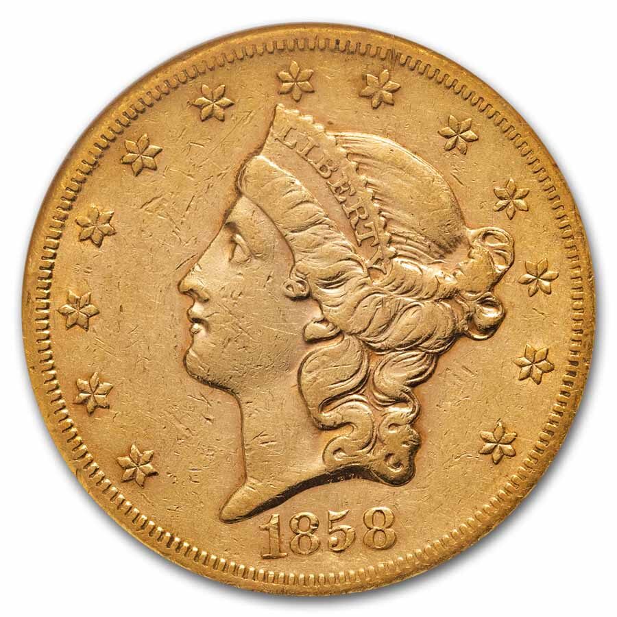 1858-S $20 Liberty Gold Double Eagle XF-40 NGC
