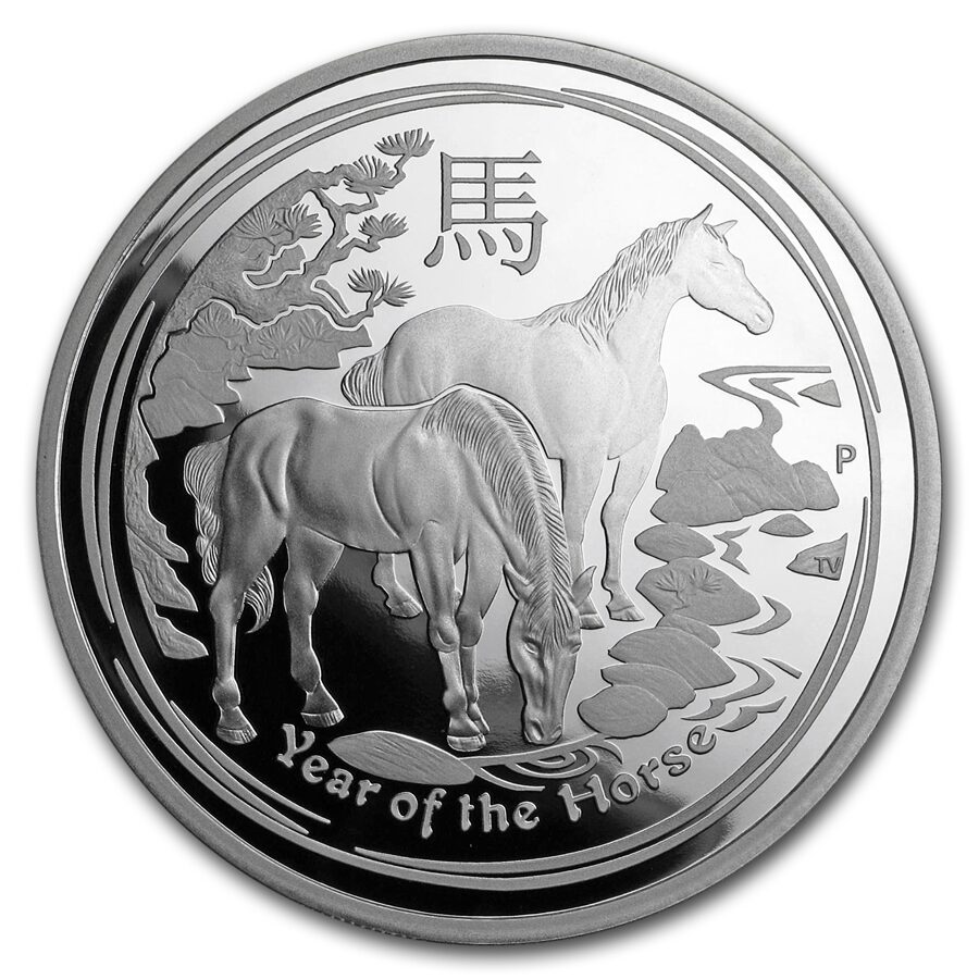 2014 Australia 2 oz Silver Lunar Horse Proof (SII)