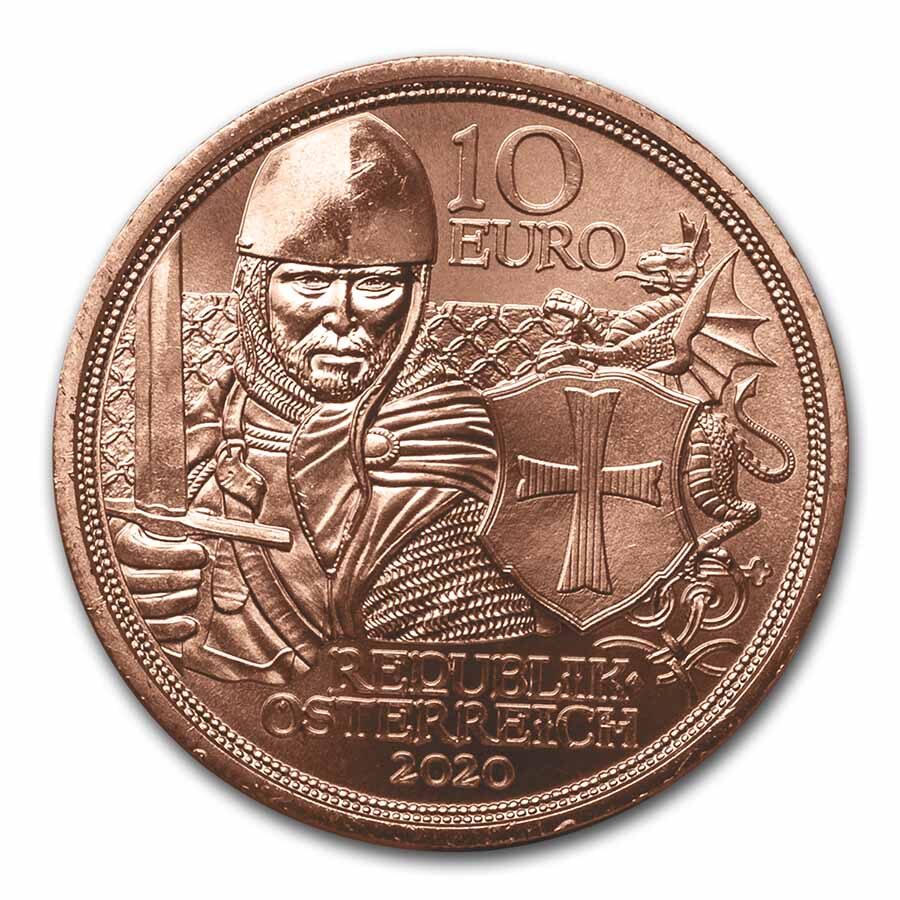 2020 Austria Copper €10 Knights' Tales (Courage)