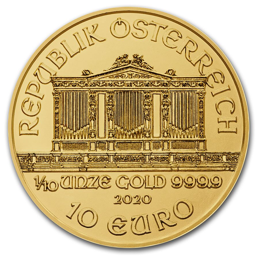 2020 Austria 1/10 oz Gold Philharmonic BU
