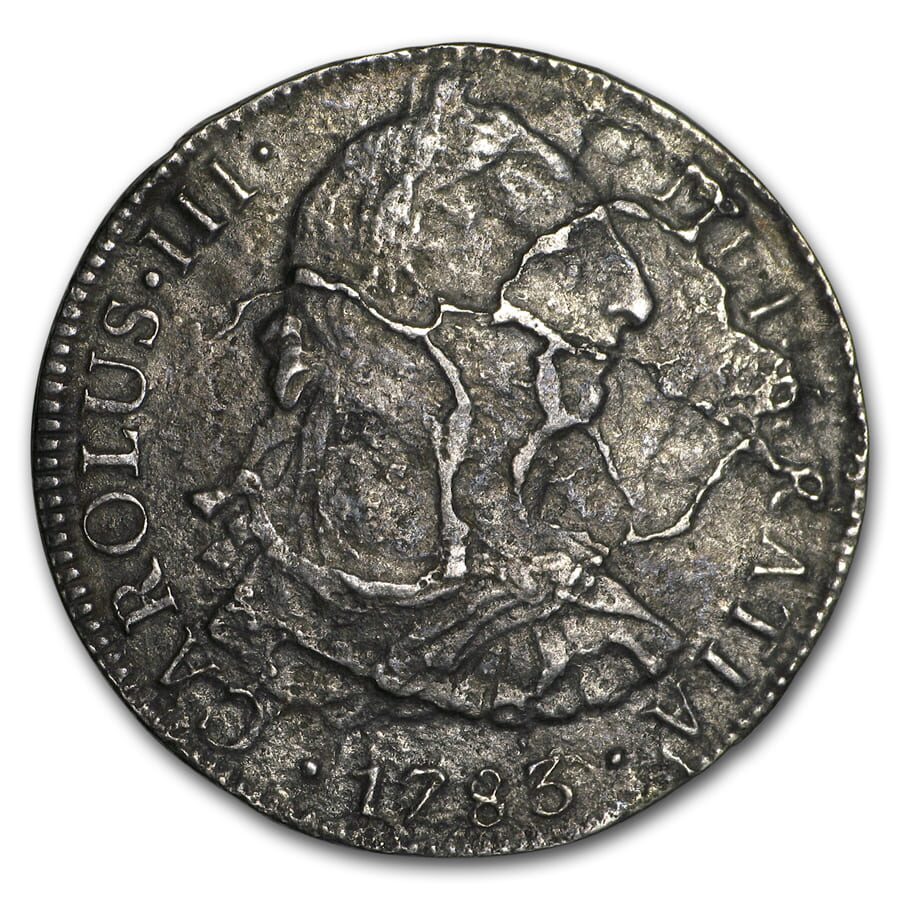 Mexico-Mo Silver 8 Reales Charles III Shipwreck Effect