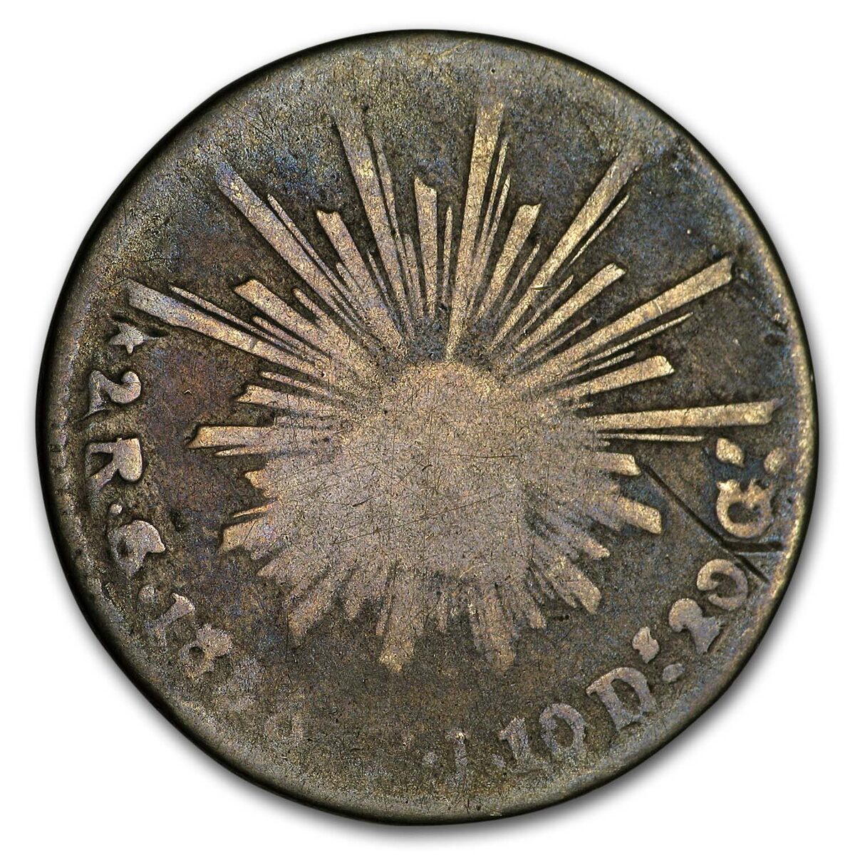 Mexico Liberty Cap and Rays 2 Reales Silver Avg Circ Random Dates