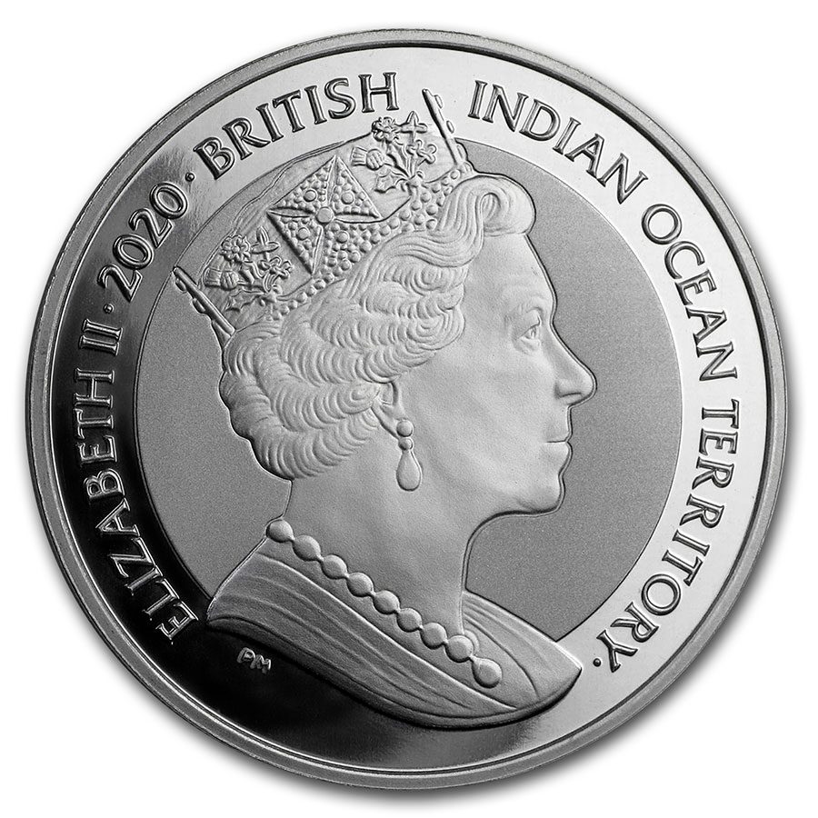 2020 British Indian Ocean Territory 1 oz Silver Sea Turtle BU