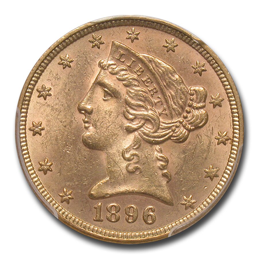 1896 $5 Liberty Gold Half Eagle MS-63 PCGS CAC