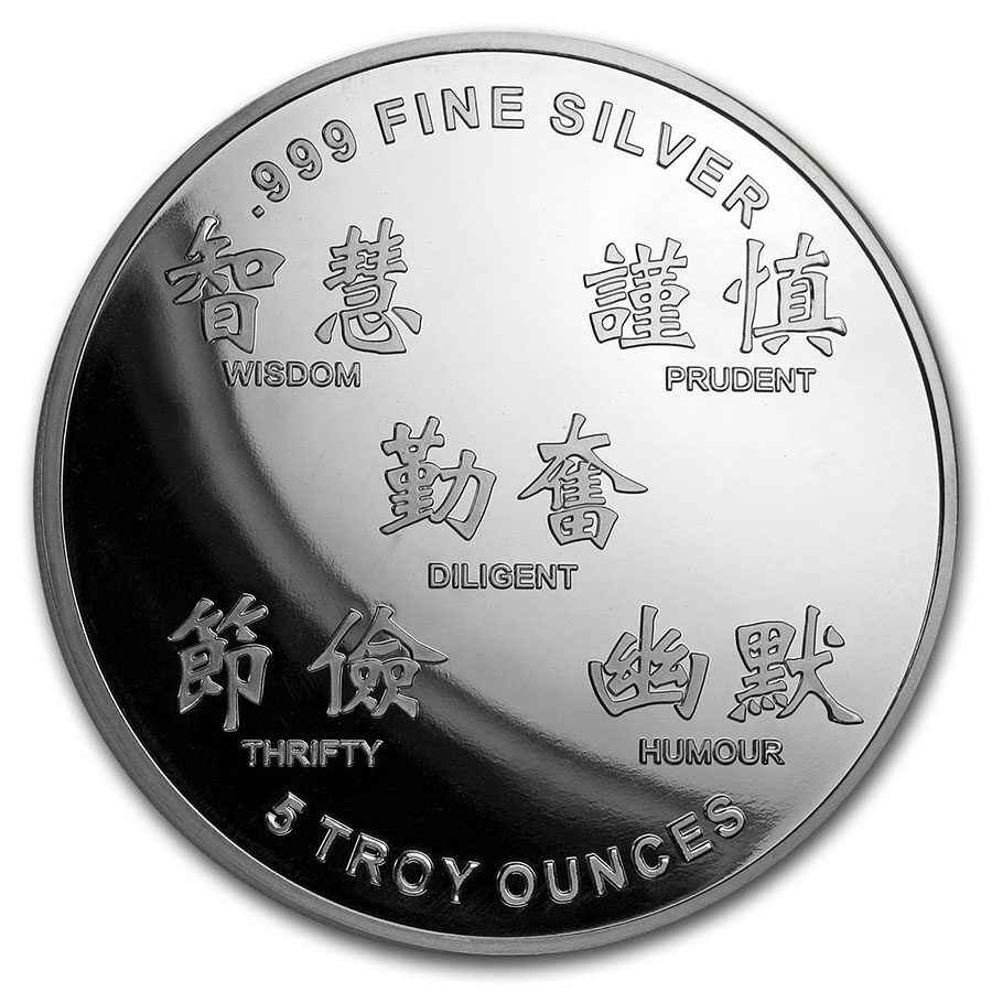 5 oz Silver Round - APMEX (2020 Year of the Rat)