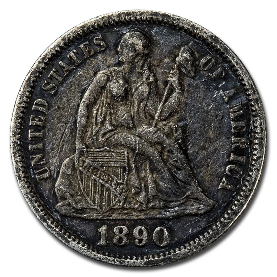 1890 Liberty Seated Dime XF (Details)