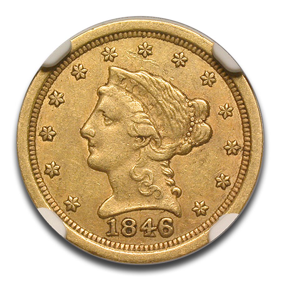 1846-O $2.50 Liberty Gold Quarter Eagle AU-53 NGC