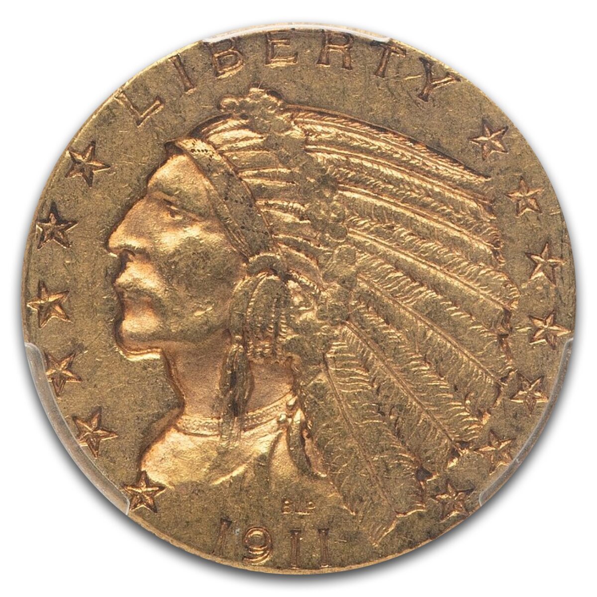 1911-D $5 Indian Gold Half Eagle AU-58 PCGS