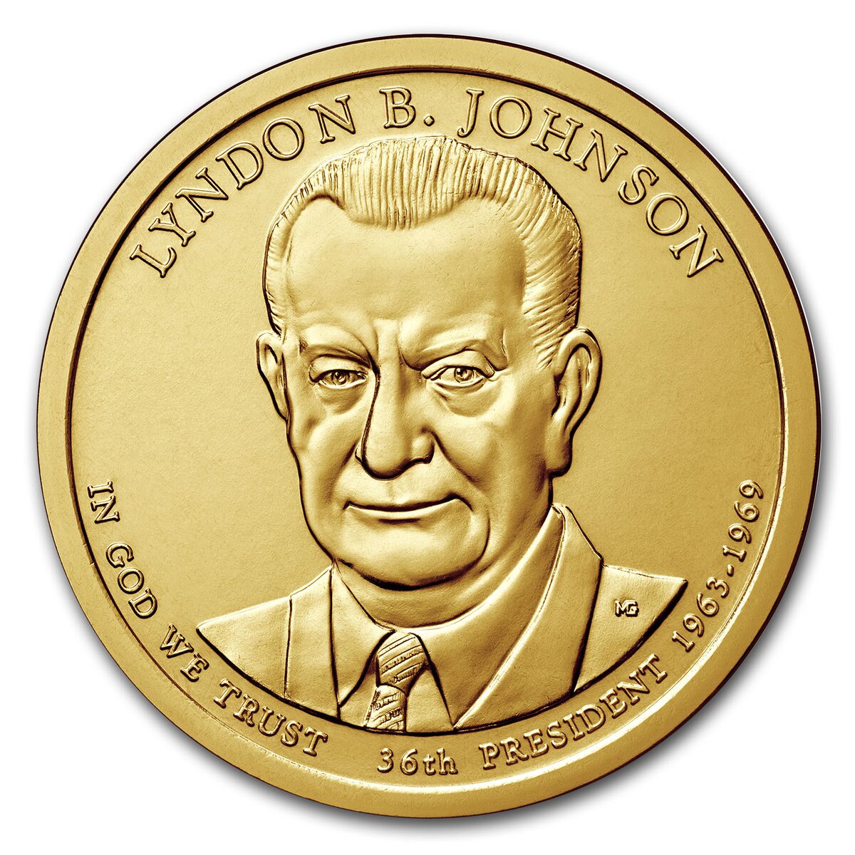 2015-D Lyndon Johnson Presidential Dollar BU