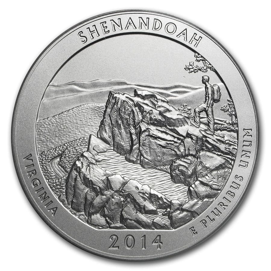2014-P 5 oz Silver ATB Shenandoah SP-70 PCGS (FS)