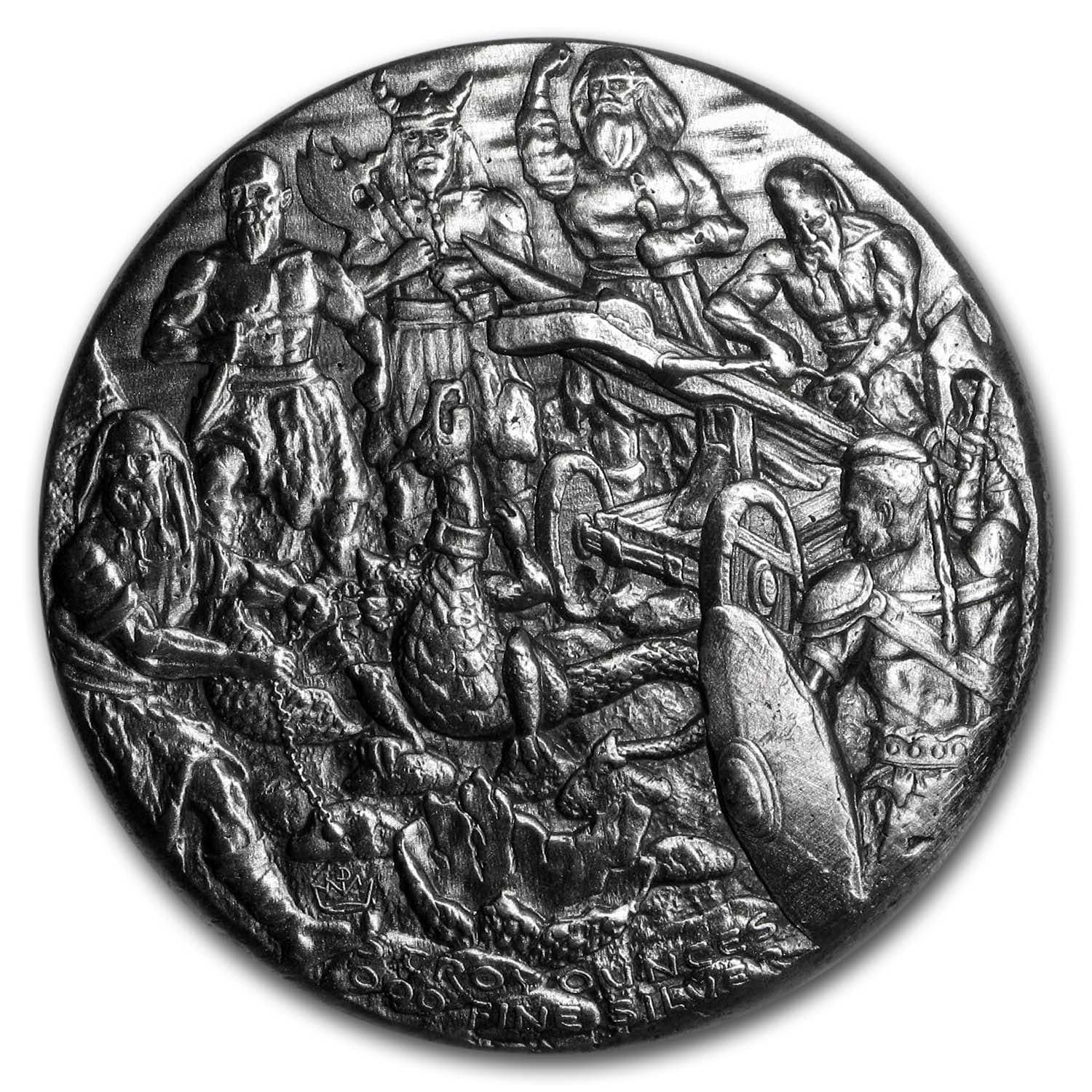 5 oz Silver Ultra High Relief Round - Dragon vs Vikings (w/Box)