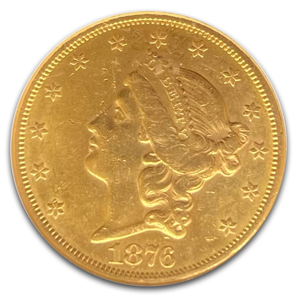 1876-S $20 Liberty Gold Double Eagle AU-55 NGC