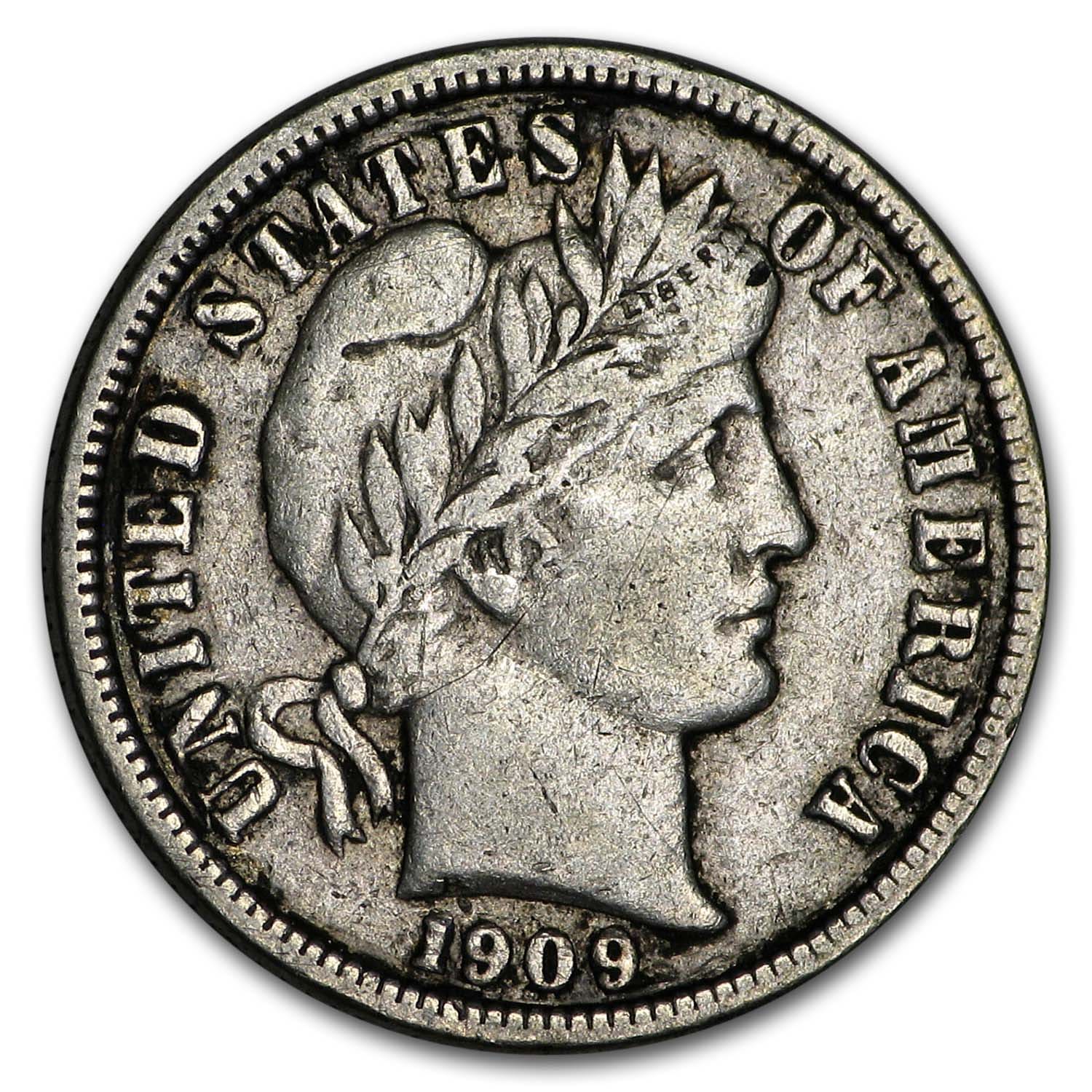 1909-D Barber Dime VF