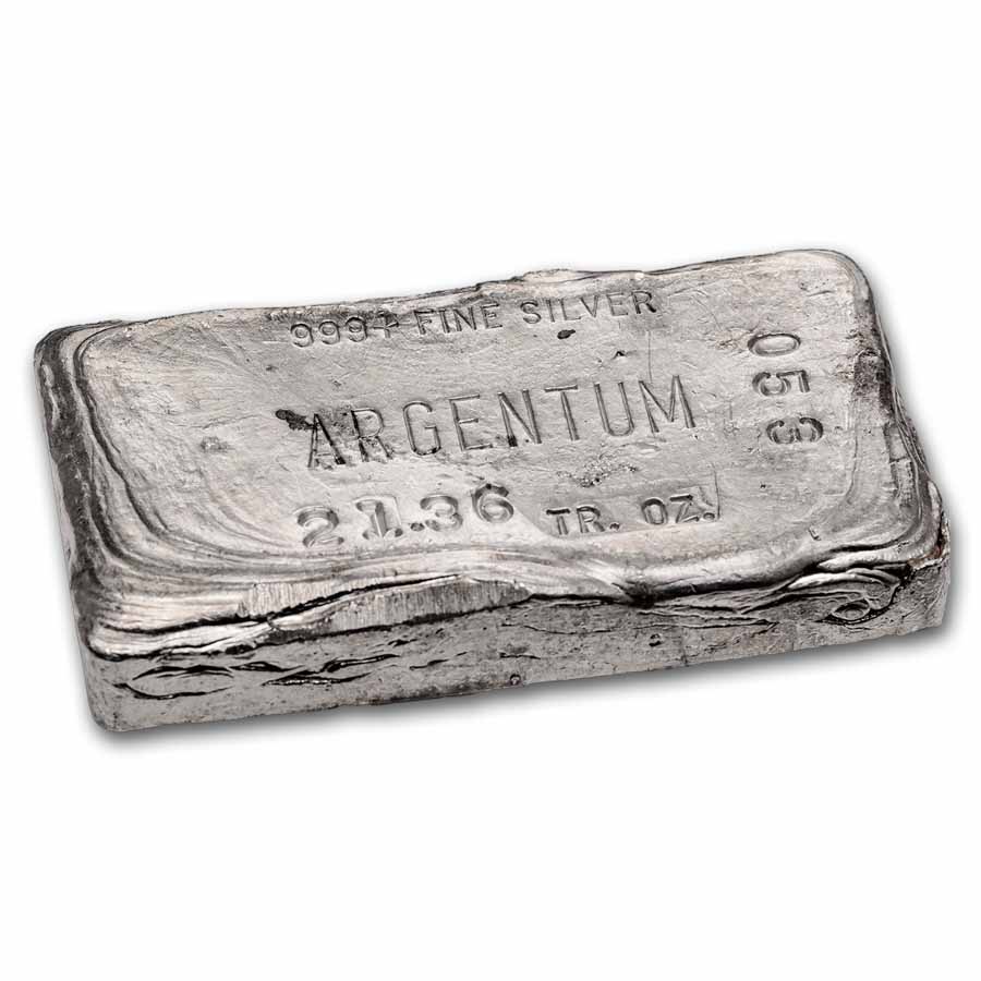 21.36 oz Silver Bar - Argentum Refining (Vintage, Poured)