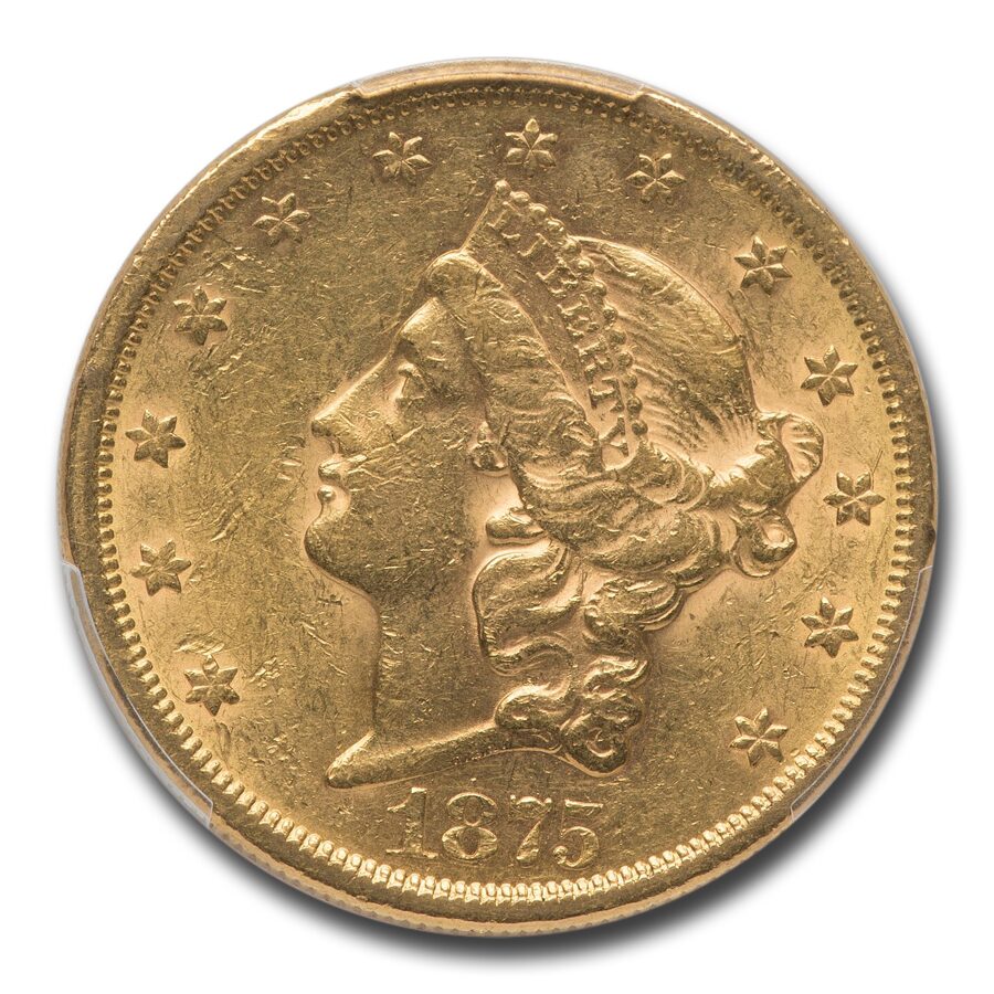 1875-S $20 Liberty Gold Double Eagle AU-53 PCGS