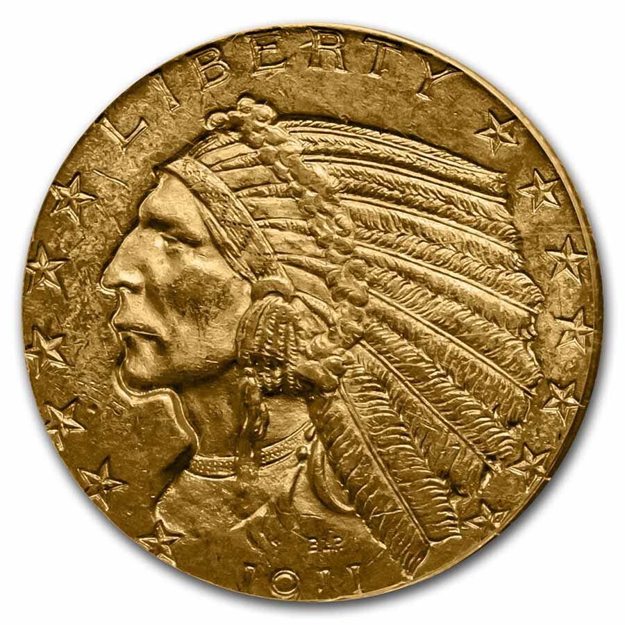 1911 $5 Indian Gold Half Eagle MS-61 PCGS