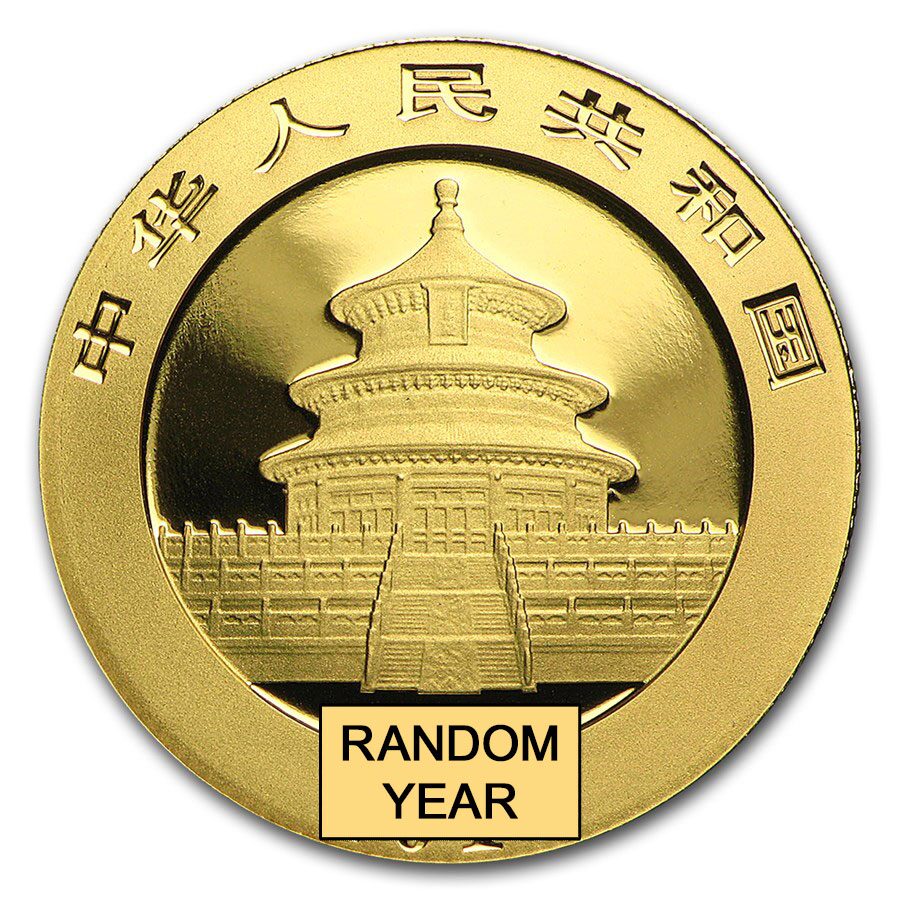China 8 gram Gold Panda BU (Random Year, Sealed)