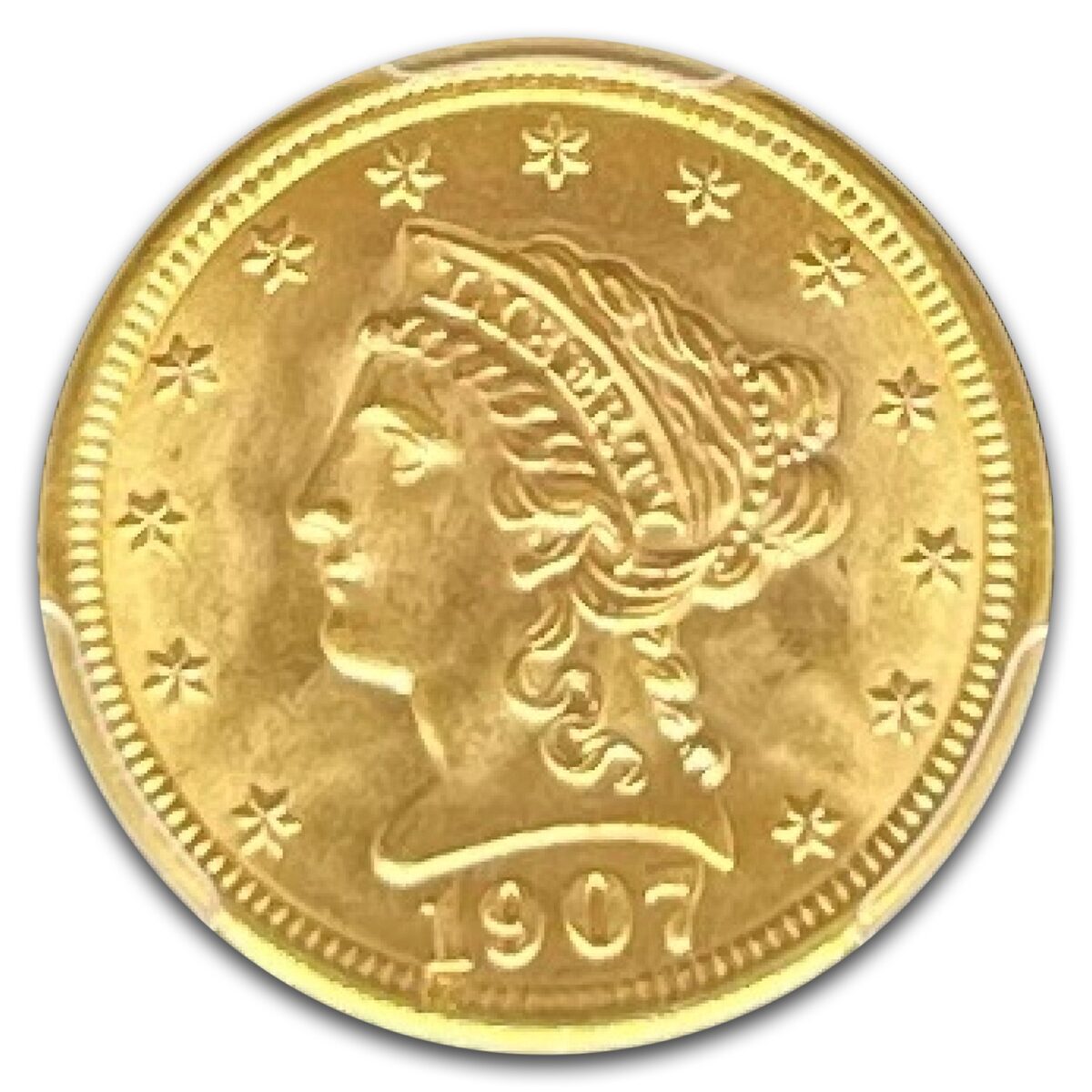 1907 $2.50 Liberty Gold Quarter Eagle MS-66 PCGS CAC