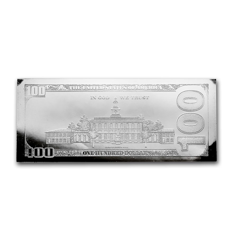 4 oz Silver Bar - 2020 $100 Bill (w/Box & COA)