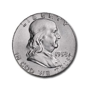 1958 Franklin Half Dollar MS-64 PCGS